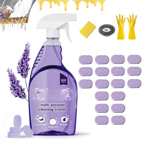 Dr Clean Spray Reiniger Backofen, Dr Clean Tabletten, Drclean Spray, ÖLfleckenreinigung, Geeignet füR KüChe, Bad Usw(1-18Tabletten)
