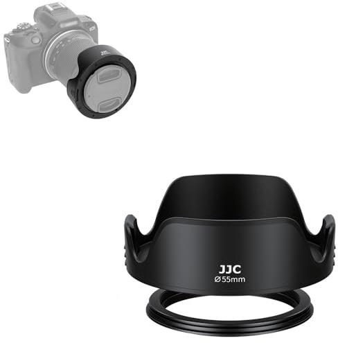 55mm Lens Hood, JJC Universal Tulip Flower Lens Hood Compatible with Sony E 18-135mm F/3.5-5.6 OSS, Canon EF-M 18-150mm F/3.5-6.3 IS STM, RF-S 18-150mm F/3.5-6.3 IS STM, Replacement of EW-60F