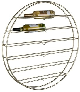 Present Time Weinregal Redondo - Helles Gold - 80x9x80cm - Rund - Eisen - Weinregal für Flaschen - Flaschenregal - Kellerregal - Regale - Flaschenhalter