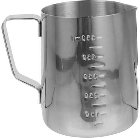 Gatuida Latte in Acciaio Inossidabile con Beccuccio Sottile e Manico Ergonomico per Pitcher per Uso Quotidiano in Cucina Ristorante e Bar