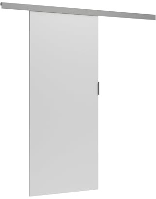 Porta Scorrevole per Interni 86x205 cm Moderna - Pannello Laminato, Sistema Scorrimento Silenzioso, Porta Divisoria Salvaspazio per Soggiorno, Cameretta, Montaggio Dx/Sx PST1 (Bianco)