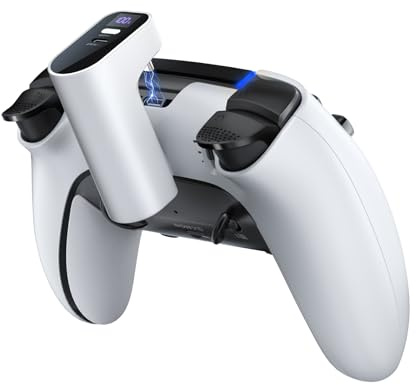 LVFAN Tragbare Powerbank für PS5 Controller | 2000-mAh-Akkupack mit Digitalanzeige, Spielen während des Ladevorgangs möglich, kompatibel mit PS5 und PS5 Edge Controller