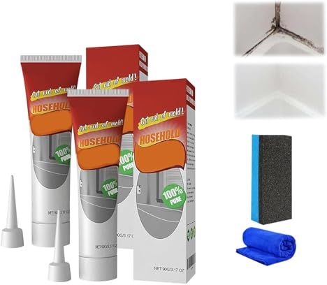 Magic Mould Remover Gel UK, Mould Magic Extreme Gel UK, Powerful Cleaning Gel, Highly Effective In Penetration, Not Damage The Surface, For Bathroom & Kitchen Tile Gaps, Walls & Grout (2 Set)