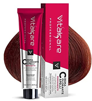 Vitalcare Professional Professional Permanente Coloration, Haarfarbe mit Seidenprotein, Kupferblond (Nr.7/4), 100 ml