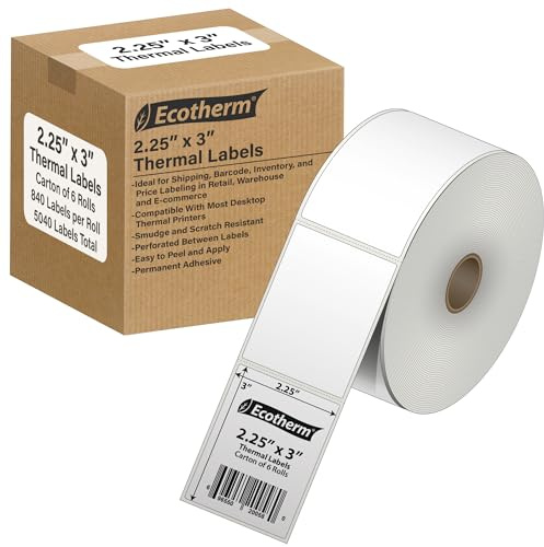 Thermopapier-Etiketten für Zebra ZP-500, ZD410, ZD420, LP2824, LP2844, GC420, GK420, GX430, ZD220, ZD500, ZD620, GT800, 840 Etiketten pro Rolle 6 Rollen.