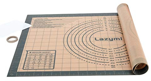 Thick Silicone Pastry Rolling Mat with Measurement 60×40 cm, Large Non Stick Baking Sheet, Non-Slip Silicon Dough kneading Board, Counter Table Placemat, for Pie/Bread/Pizza (Grey+Scraper)