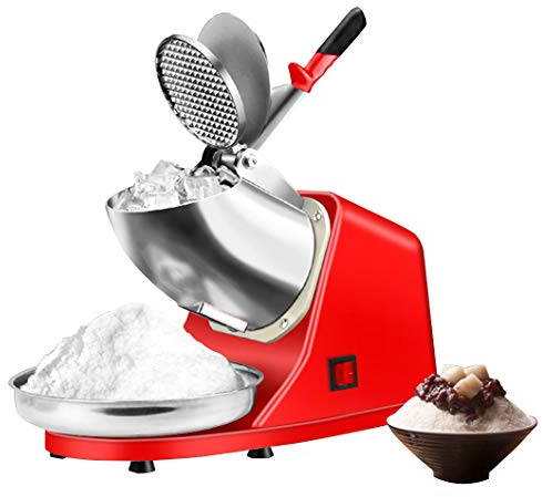 Electric Ice Shaver Machine Snow Cone Maker Stainless Steel Blade Heavy Duty Ice Shaved Crusher for Home and Commercial Use 187 Lb/hr