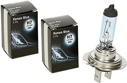 2x Bosch H7 55W 12V PX26d 1987302075 Xenon Blue Premium Qualität Xenon Look Blau - Weiß Ersatz Scheinwerfer Halogen Lampe - E-geprüft