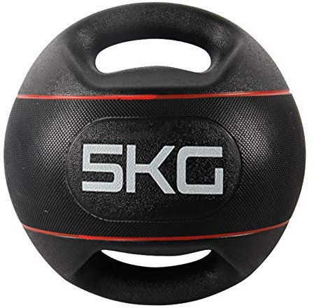 Medizinbälle Doppelgriff Gummi Medizin Ball Fitness Ball, Kerntraining Armkraft Training Fitnessgeräte, 5kg / 11lb