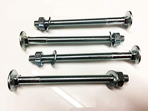 4 Stück M12 x 100 Schlossschrauben Flachrundschrauben BZP 4.8 komplett mit Vollmuttern & Form-A Unterlegscheiben DIN 603