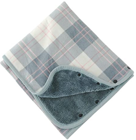 Xiang Ru Multifunktionale tragbare Überwurfdecke, Poncho-Fleece, Überwurf, flauschiger Überwurf für Büro, Studenten, Nickerchen, Decke mit Knöpfen, für Erwachsene, Damen, Herren, L: Hellblau, 42