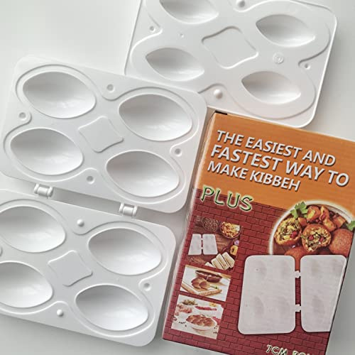 Aoipend Z612 Kibbeh & Meatball Maker - Manual Meatloaf Press Tool, DIY Upgrade, 4 Grids, 7cm Large Size, Homemade Meat Maker