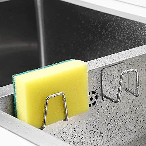 2 Stücke Schwammhalter Spülbecken 304 Edelstahl Schwammhalter Küche Selbstklebend Sponge Holder kitchen sink Wasserdicht Spülschwamm Halterung Spülbecken Spülschwammhalter Küchenschwammhalter
