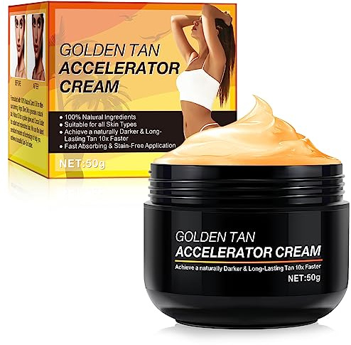 Crème accélérateur de bronzage, 50 g de crème longue durée, efficace dans les lits de soleil et la crème bronzante rapide en plein air, obtenez un bronzage naturel avec des ingrédients naturels