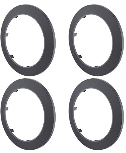 FOCMKEAS 4Pcs Pipe Cover Decoration, Fit 4.33(110mm) Tube PP Plastic Flangen Water Pipe Cover Decoration, Escutcheon Tube Collar for Wall Pipes Tubes Ornament, Black
