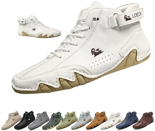 Hommes Bottes Hautes en Daim Faites à la Main, décontractées à enfiler chaussures imperméables antidérapantes confortables légères chaussures d'extérieur pieds nus pour randonnée et conduite ( Color :