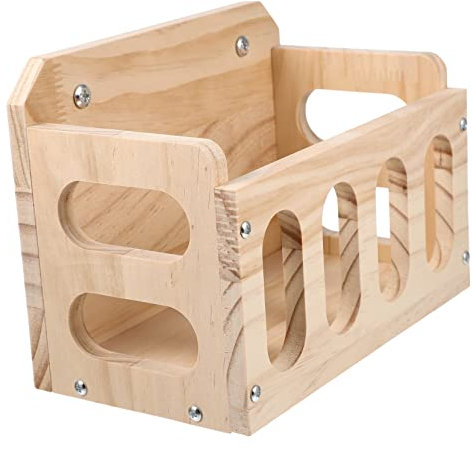 FRCOLOR Hollow Feeder for Rabbits Wood Rabbit Feeder Rack Bunny Organizer Sturdy Safe for Small Pets