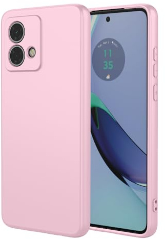 RonRun Funda para Motorola Moto G84, Silicona Líquida Protectora Anti-Choques Case, con Forro de Microfibra antirayaduras Carcasa(Rosado)
