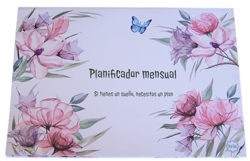 Planificador mensual A4 con Portada Premium, Organizador mensual, Planner mensual, 50 páginas de papel opaco 90gr/m2, para 25 meses sin numerar