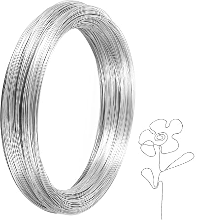 Rostfritt stål hantverkstråd, tråd for smyckestillverkning, 18 gauge 1 mm Silver Craft tråd, 30 m 98,4 fot aluminiumtråd smycketråd Floristry trådar