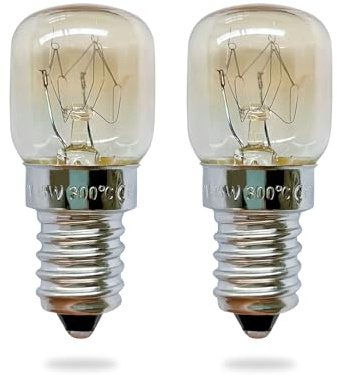 2 Stück Backofenlampe 15 W E14, T22 240V 300° Hitzebeständig Backofen Glühbirne, 2700K Warmes Weiß Dimmbar Glühbirne, 1200h Backofenlampe LED für Backofen, Kühlschrank, Mikrowelle, Salzlampe, Sauna