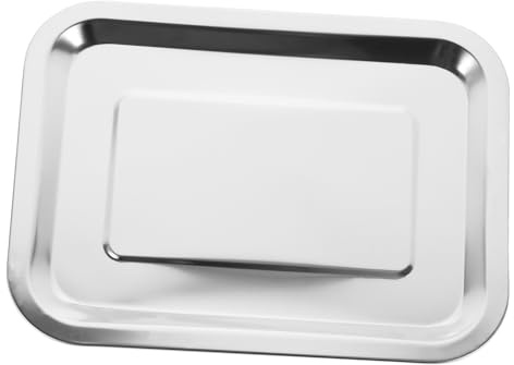 MAGICLULU Bandeja Rectangular De Acero Inoxidable Práctica y Versátil Para Horno y Barbacoa Resistente y Multiusos Para Pastas Asados y Postres