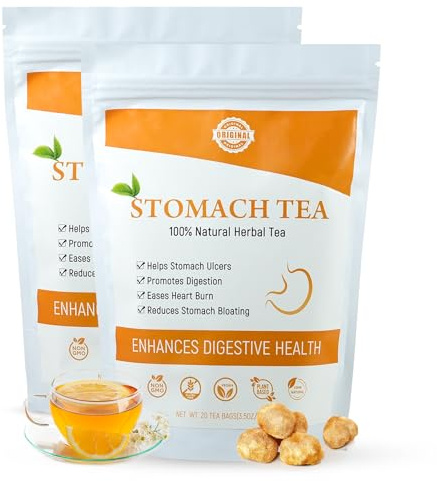 Laicuherb Organic Stomach Ulcer Tea for Stomach Discomfort, Pack of 2, Stomach Ease Tea for Digestion & Soothe Gastritis, Vegan, Caffeine-Free
