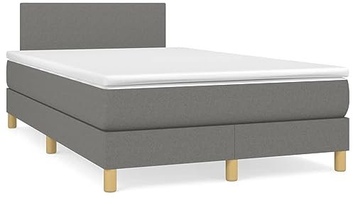 qohoio Boxspringbett mit Matratze & LED Bett Mit Bettkasten Bett Boxspringbett Betten Boxspringbett Mit Matratze Dunkelgrau 120x190 cm Stoff - 3270075