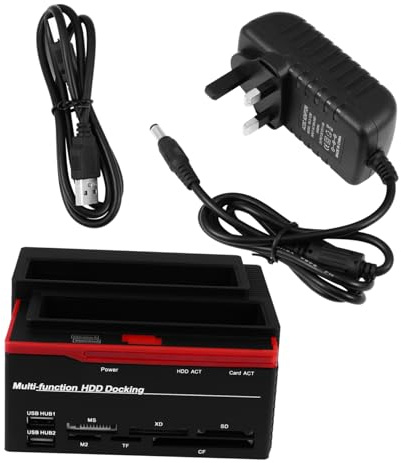 KONTONTY Hard Disk Docking Station File Interactive Backup Multifunctional Two Position with Support Tool-Free Assembly for Efficient Data Transfer Compatible with 2Tb and 6Tb Drives
