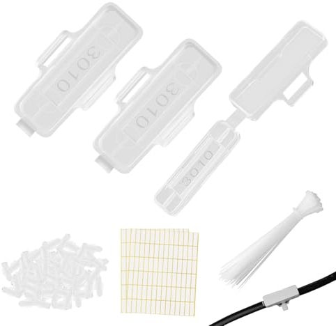 100 Stück Kabelbeschriftung Erkennungsbox Set mit 100 pcs Kabelbinder, Kabel Beschriftung, Wasserdicht Transparent Kabeletiketten, Kabelbeschriftung Clip für Kennzeichnung und Sortierung