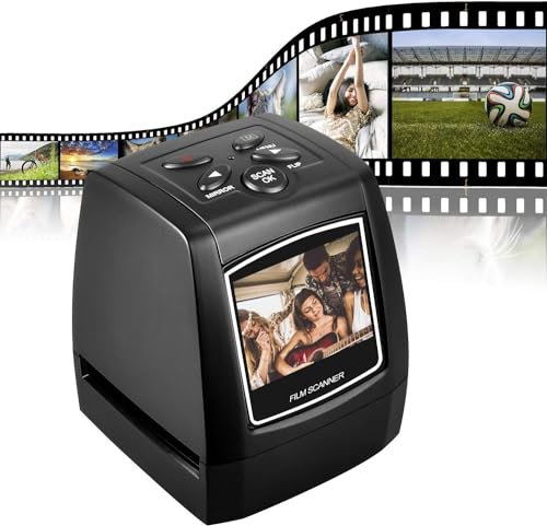Scanner di film per 35 mm negativi e diapositive, Scanner ad alta risoluzione con 2,4 LCD, Convertitore Nessun PC e software richiesti
