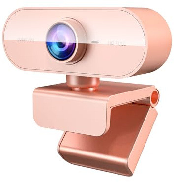 Webcam for PC&1080P HD Web Cam,Webcam with Microphone,Stand for PC/MAC/Laptop/Desktop,Wide Angle Web Cameras for YouTube,Skype,Zoom,Xbox One,Video Calling,Studying Pink