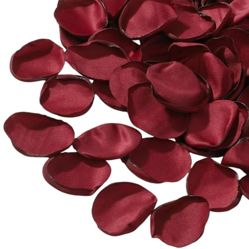 SOFPLATE 200 pz di Petali di Rosa di Seta Rosso Scuro Decorazione di Petali di Fiori Finti Rose Artificiali Cestino di Petali Sparsi per Centrotavola Tavolo Coriandoli Proposta Evento Bombonie