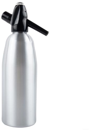 Creatore di acqua frizzante portatile in alluminio, sifone nostalgico domestico per acqua frizzante gassata fai da te, kit con sifone per rinfrescare seltzer, cocktail (argento)