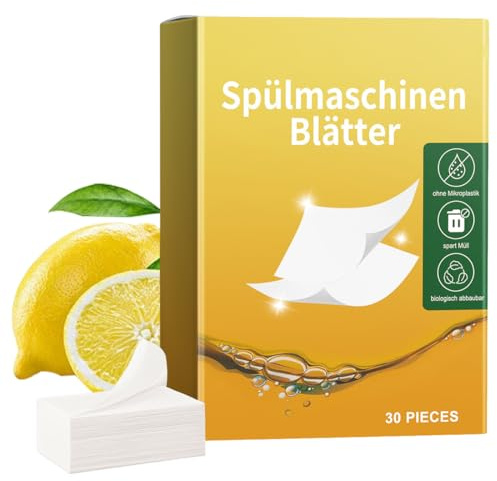 30 Pezzi Fogli per Lavastoviglie,Pulizia Potente con Enzimi Proteasi contro Proteine e Grassi,Pastiglie Lavastoviglie Offerta,Cura Lavastoviglie,Sostituto Ecologico delle Pastiglie per Lavastoviglie