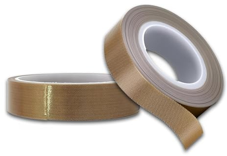 ZhongShuang 2 Stück Teflonband Selbstklebend Hochtemperaturband, Teflonband Hitzebeständig Bis 300℃, 1cm*10m Dicke 0,18mm Für Vakuumiergerät Impulsversiegelung
