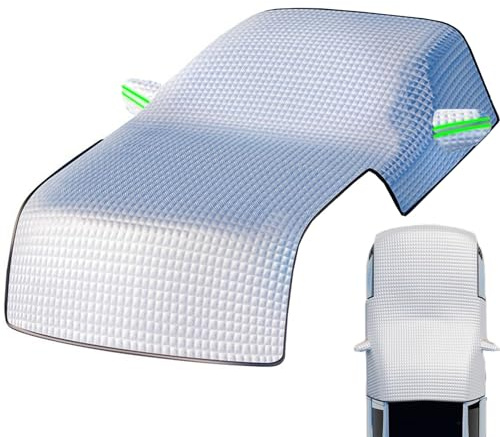 Copertura Antineve - Mezza Macchina, Protezione Estesa Per Cofano Parabrezza, Materiale In Cotone Con Foglio Di Alluminio Ispessito, Strato Isolante Termico Parasole Impermeabile | Parcheggio All'aper