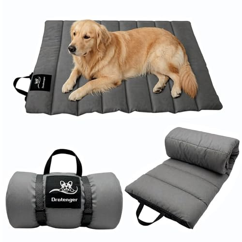Dratenger Hundedecke für unterwegs wasserdicht,rutschfeste Hundematte 110×68 cm, waschbar Hundebett,Outdoor, Reise & Auto Kofferraum Komfortkissen für Hunde & Katzen(Grau)