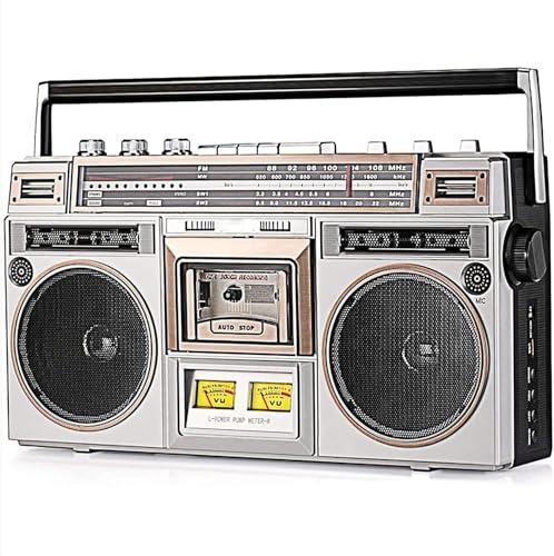 Bluetooth Boombox, 80-tals Retro Kassettspelare Med Am/fm-radio, Basförstärkning, Inbyggd Högtalare, 3,5 Mm Hörlursuttag