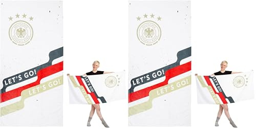 The Gift Scholars Offiziell Lizenziertes DFB Strandtuch der Deutschen Fußball-Nationalmannschaft – Retro-Logo-Design, 70 x 140 cm Pool- & Sporthandtuch (Packung mit 2)