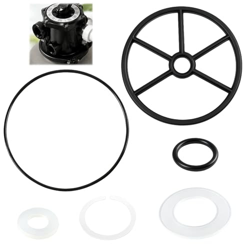 Sylalxeba 6 Piezas Kit Reparación Junta de Araña para Válvula de Filtro de Piscina, Compatible con Vari-FLO XL, Junta Tórica y Junta de Cubierta, Reemplaza SPX0710CA