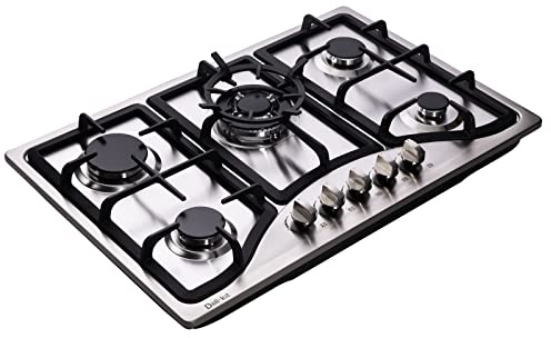 Deli-kit 30 Inch Dual Fuel Sealed 5 Burner Stainless Steel Gas Cooktop Drop-In Gas Hob DK257-A10