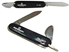 BERGEON 7403 Gehäusemesser und Gehäuseöffner, Uhrmachermesser, Uhrenöffner, für Armbanduhren, Metall, schwarz, Uhrmacherwerkzeug