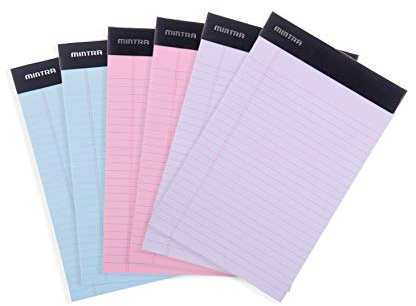 Mintra Office e Notizblöcke, 12,7 x 20,3 cm, schmal, liniert, 50 Blatt pro Notizblock, mikroperforiert, Notizblock für Schule, Uni, Büro, Profi