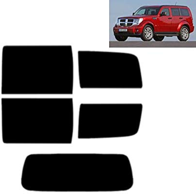 Passgenaue Tönungsfolie für-Dodge Nitro 5-Türen 2007-2010 Heck/Seitenscheiben (05% Tiefschwarz)