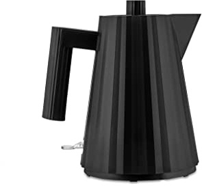 Alessi Plissé MDL06/1BUK - Bollitore Elettrico di Design, in Resina Termoplastica, Presa Inglese 2400W, 100cl, Nero