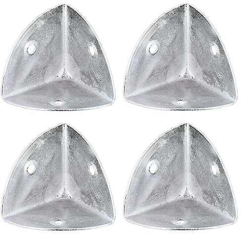ALPENSTAHL Kistenecken abgerundet Möbel-Ecken Vintage | Metall Kantenschutz für Ecken, Truhen, Kisten, Koffer | Eckwinkel Stahl gelb passiviert | 4 Stück - Dreieck Schutz-Ecken Antik zum Schrauben