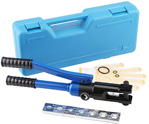 LICHAMP Hydraulische Kabelschuhe Werkzeug, 6 AWG zu 4/0 AWG Batteriekabel Crimpzange Drahtklemme Crimper Set, 1202BL