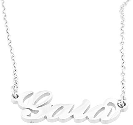 Flowers Collana con Il Tuo Nome in Acciaio lucidissimo, Stile Carrie Bradshaw dal Cult Sex & The City per Essere Sempre al Top Idea Regalo (Gaia)