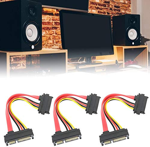 OKAT Cable de Datos SATA 22P Macho a Hembra, Cable de extensión SATA Macho a Hembra 22P 3 Piezas práctico para Uso Profesional para el hogar para Disco Duro